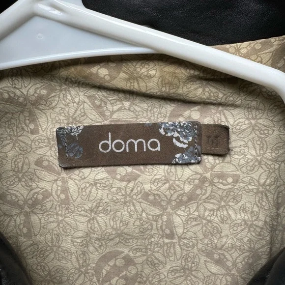 Doma Cropped Black Leather Jacket 3/4 Sleeve - Picture 8 of 8